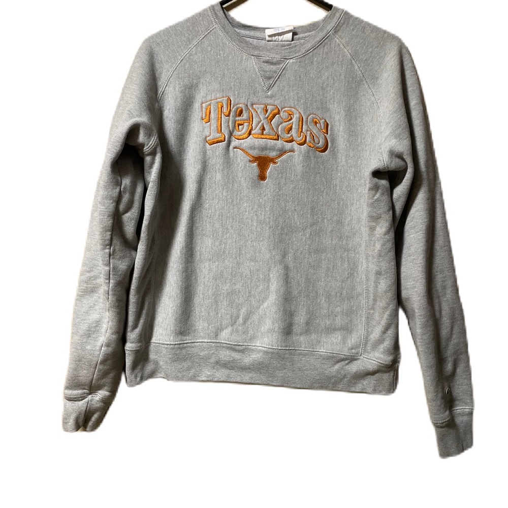 Champion Sweatshirt Adult S Gray Reverse Weave USA Womens Texas Longhorn READ